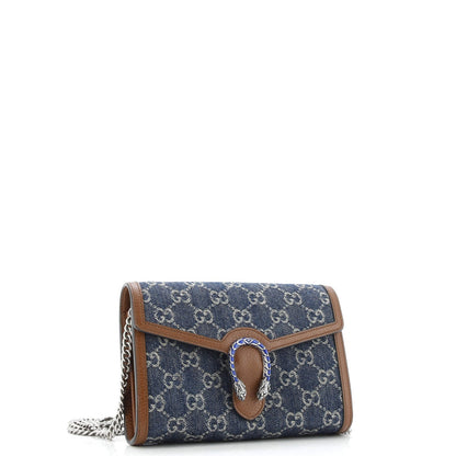 Gucci Dionysus Chain Wallet Gg Denim Small