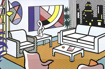 Roy Lichtenstein Interior With Skyline Collage For Painting 