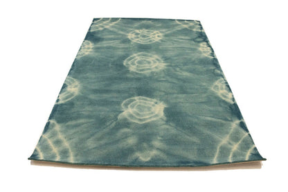 ft rug dark teal tie-dye contemporary design carpet foyer decor