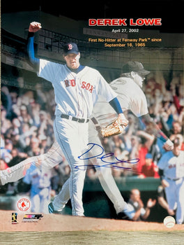 Derek Lowe Autographed April 27, 2002 No Hitter 16X20 Baseball Photo