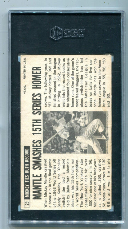 Mickey Mantle 1964 Topps Giants #25 Sgc 3 Card