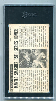 Mickey Mantle 1964 Topps Giants #25 Sgc 3 Card