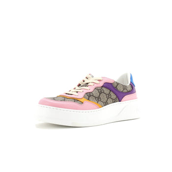 Gucci Women'S Dali Platform Sneakers Gg Canvas With Leather