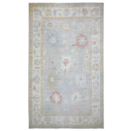 11'X18' Gray Angora Oushak Colors Wool Hand Knotted Oversized Rug