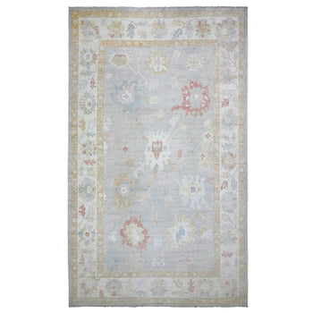 11'X18' Gray Angora Oushak Colors Wool Hand Knotted Oversized Rug
