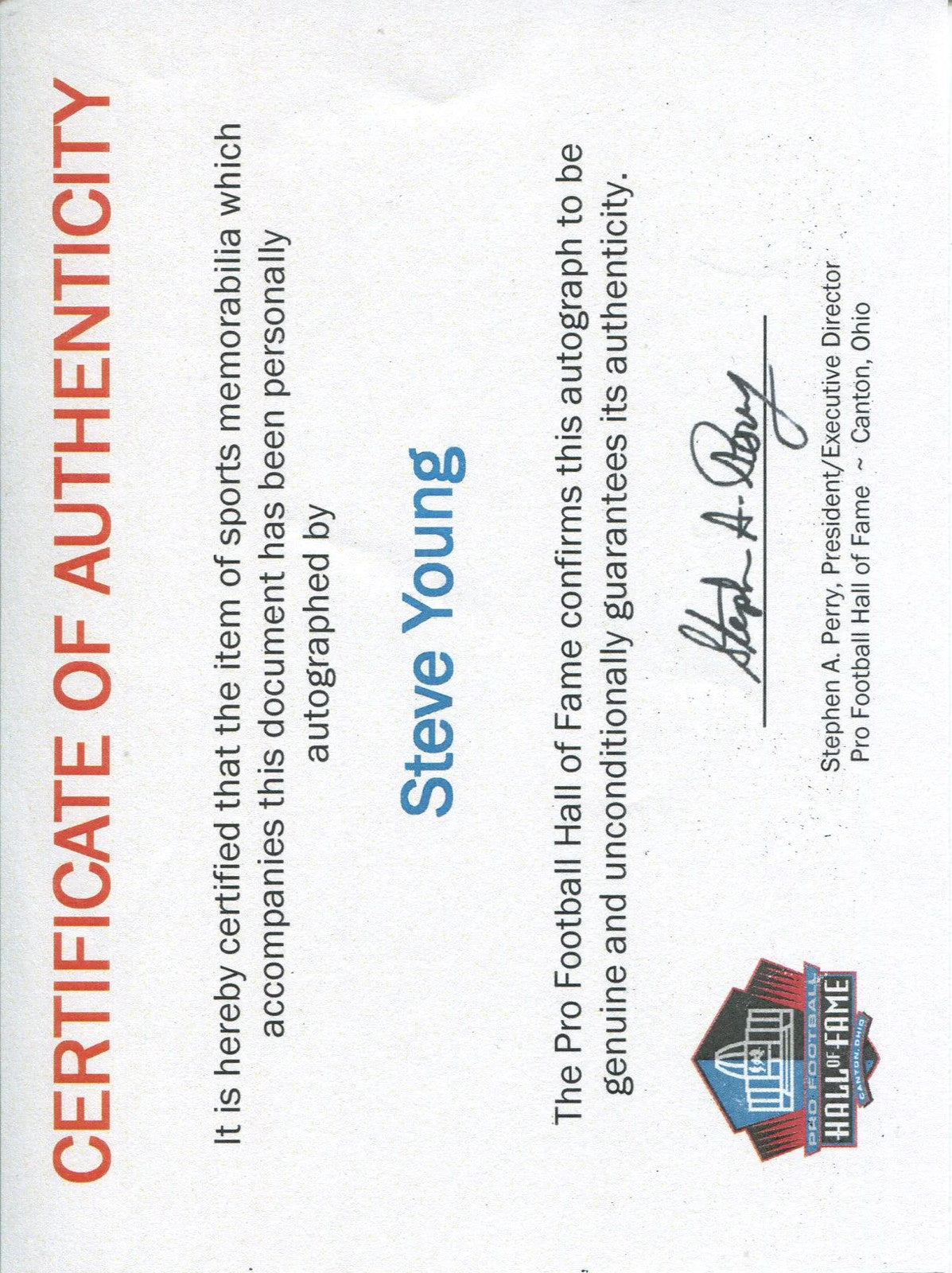 Steve Young 1St Day Cover Envelope (Jsa)