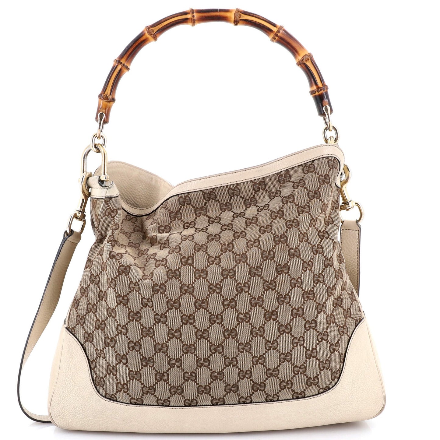 Gucci Diana Bamboo Shoulder Bag Gg Canvas Medium