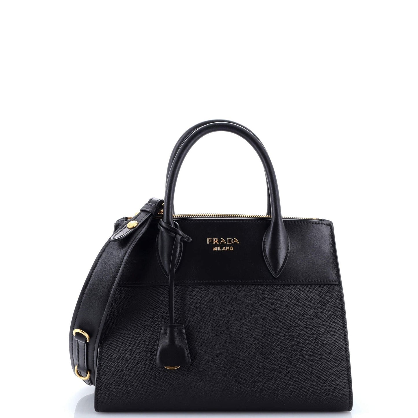 Prada Esplanade Tote Saffiano With City Calf Small