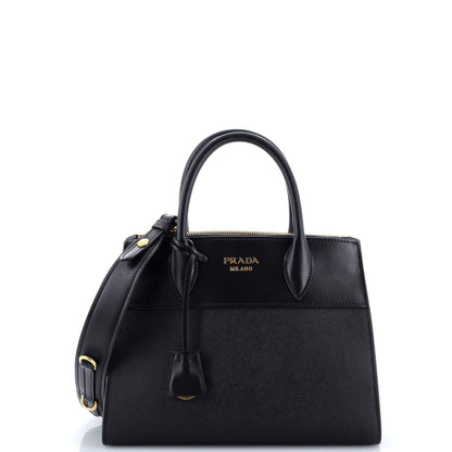 Prada Esplanade Tote Saffiano With City Calf Small
