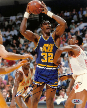Karl Malone Hof Signed/Auto 8X10 Photo Utah Jazz