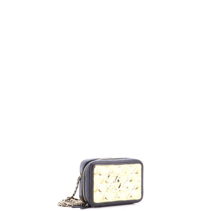 Chanel Cc Zip Around Clutch With Chain Quilted Metal And Lambskin Small