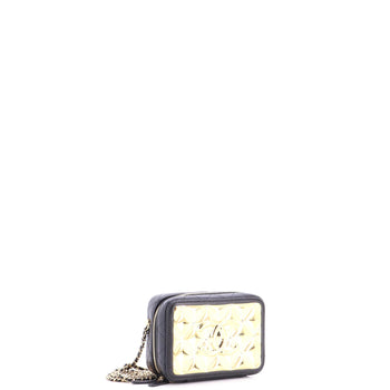 Chanel Cc Zip Around Clutch With Chain Quilted Metal And Lambskin Small