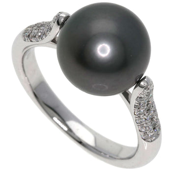 Akoya Pearl Pearl Diamond Ring K18 White Gold