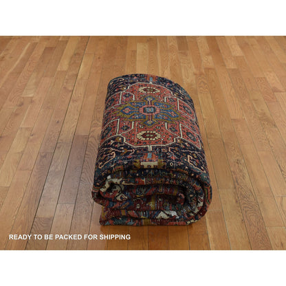 8'3"X11'9" Emboldened Red Antique Zoroastrian Soft Wool Hand Knotted Rug
