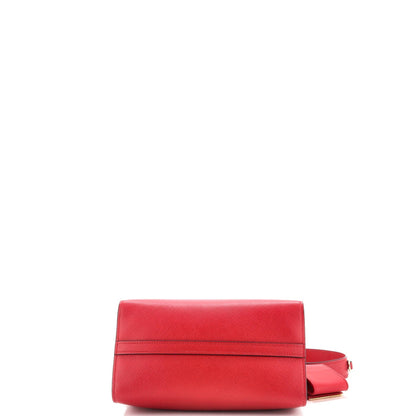 Prada Monochrome Tote Saffiano With City Calf Small