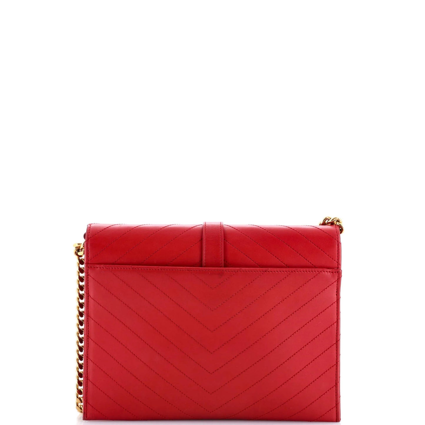 Saint Laurent Classic Monogram Envelope Chain Bag Matelasse Chevron Leather