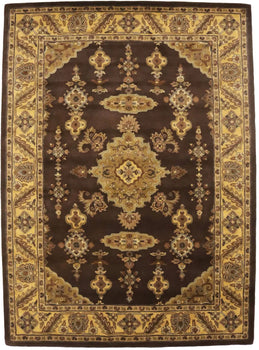 Hand-Tufted Dark Brown Classic Floral Rug