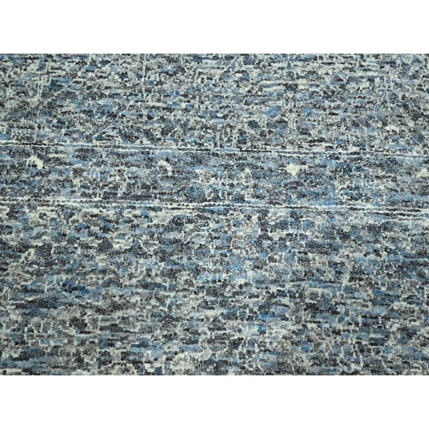 9'X12' Blue 14Th Century Influence Mamluk Design Hand Knotted Wool Rug