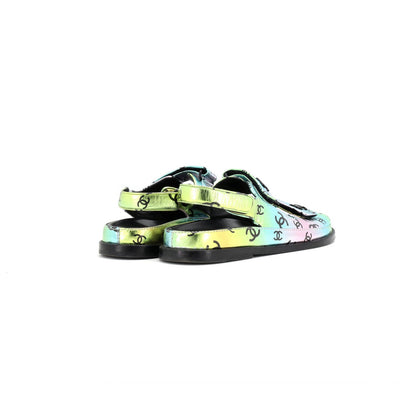 Chanel Women'S Dad Sandals Printed Laminated Leather