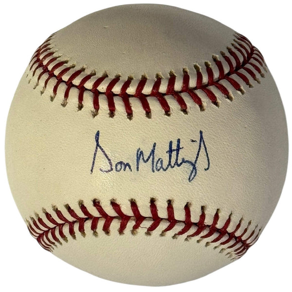 Don Mattingly Autographed Official Major League Baseball (Jsa)