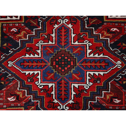 8'4"X10'7" Red Hand Knotted Clean With Centre Flower Element Oriental Rug