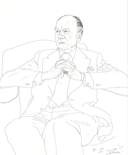David Hockney Portrait Of Sir John Gielgud " Lithograph Pop Art