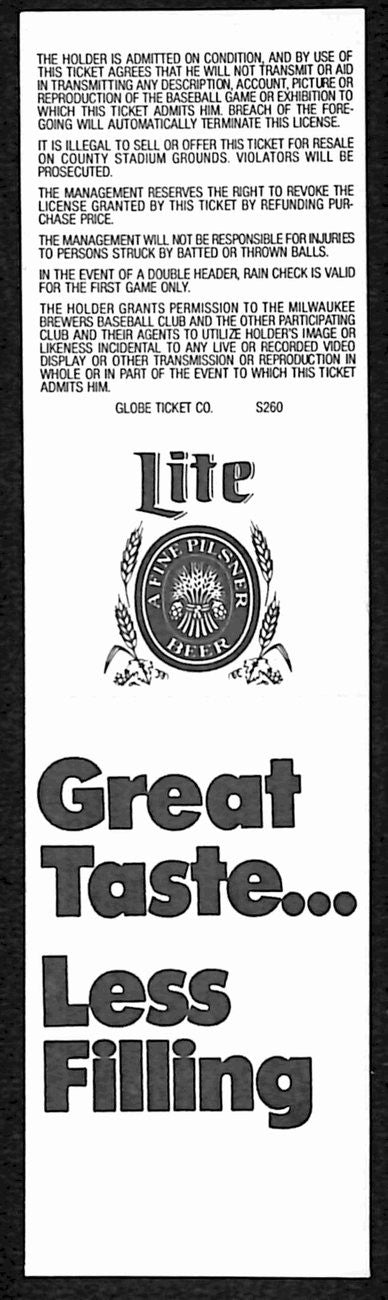 Paul Molitor Hit Streak 39 Games 8/25/1987 Indians Vs Brewers Full Ticket 187552