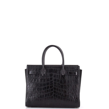 Saint Laurent Sac De Jour Nm Bag Crocodile Embossed Leather Baby