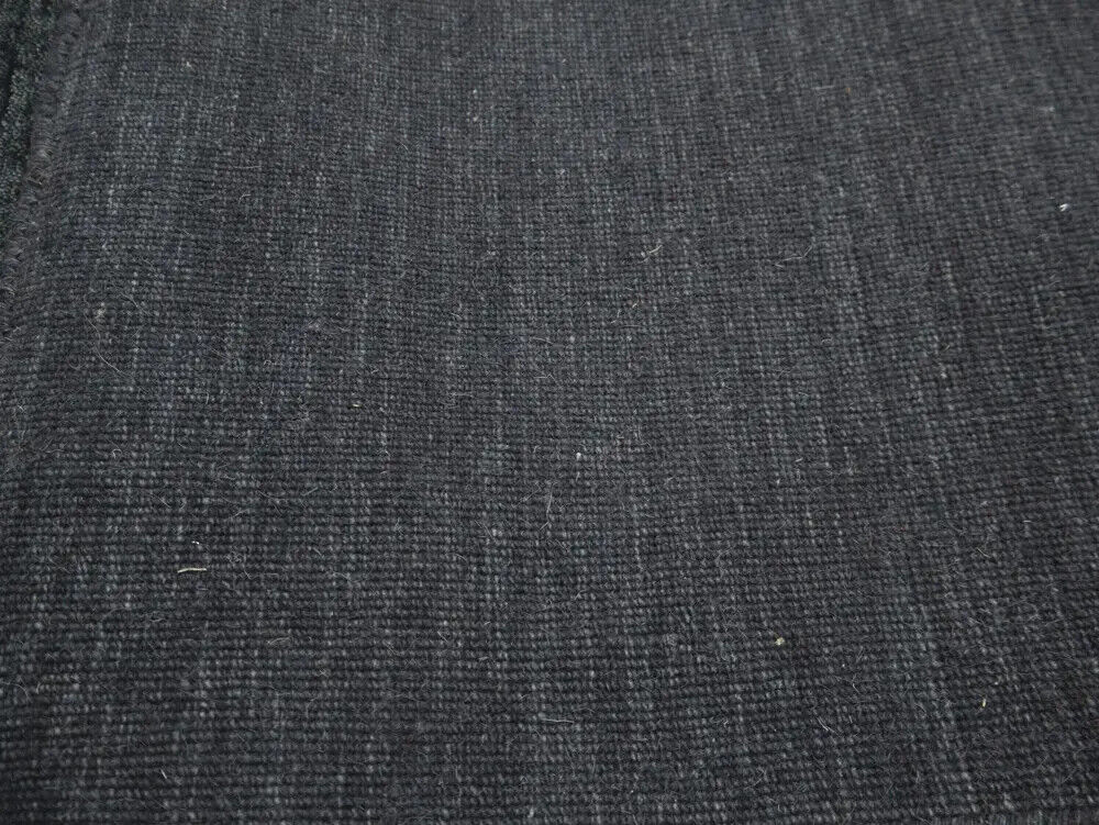 Solid Charcoal Hand-Loomed 6X9 Gabbeh Wool Rug