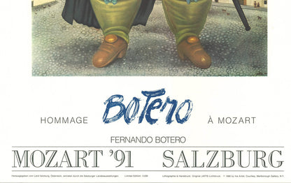 Fernando Botero Mozart '91 Salzburg " Lithograph