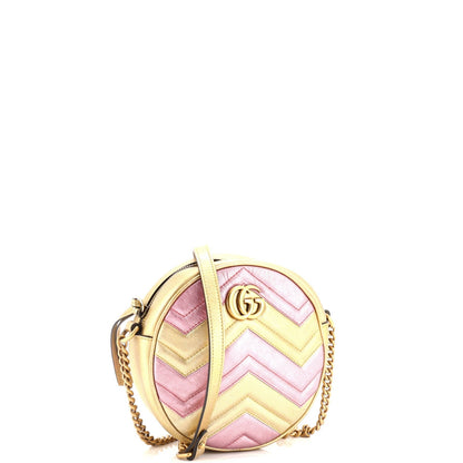 Gucci Gg Marmont Round Shoulder Bag Matelasse Leather Mini