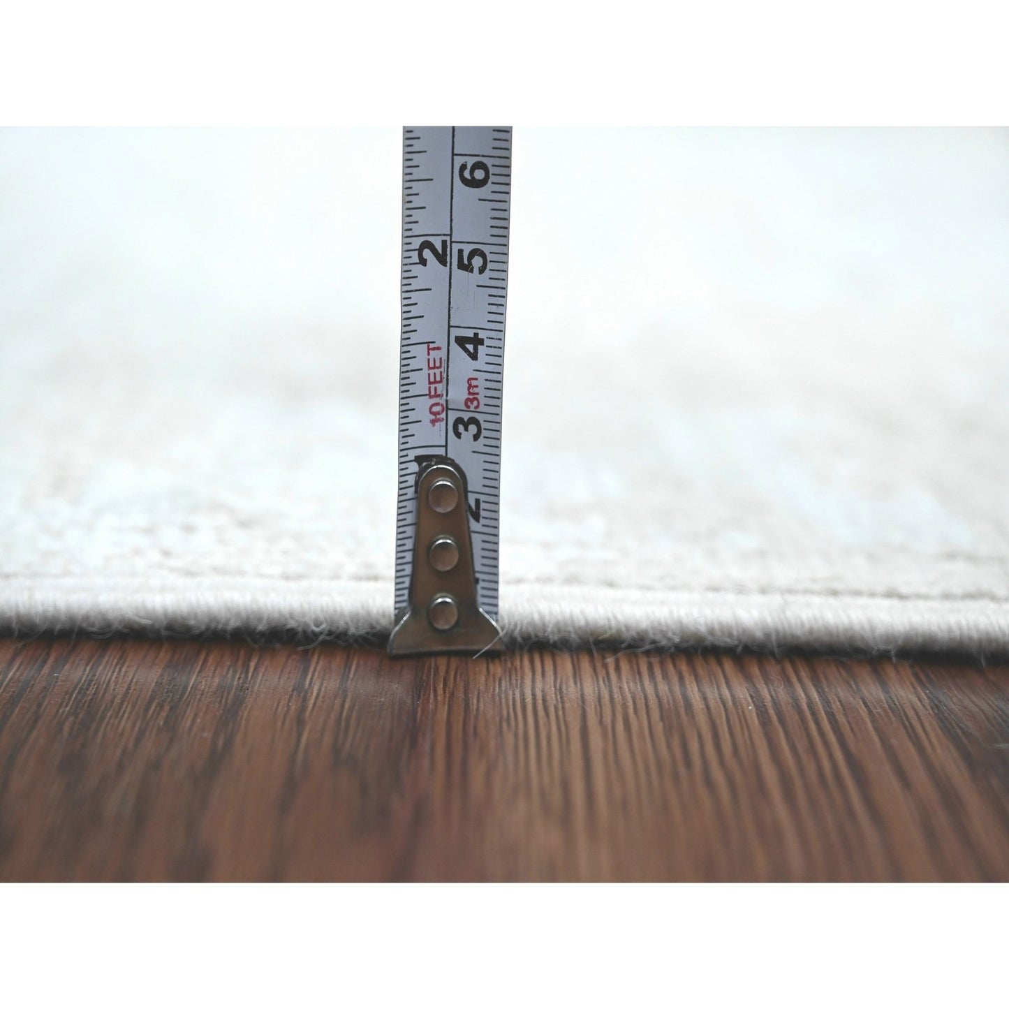 2'7"X18'9" White Wash Peshawar Leaf Design Hand Knotted Wool Runner Rug