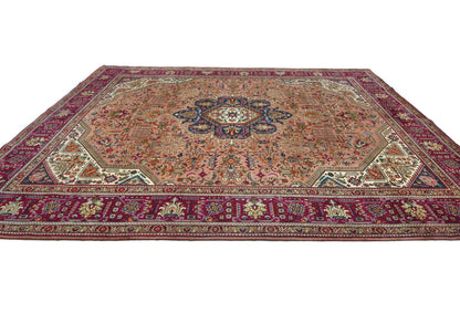 Oriental Rug Hand Knotted Vintage Carpet Medallion Design Dining Room