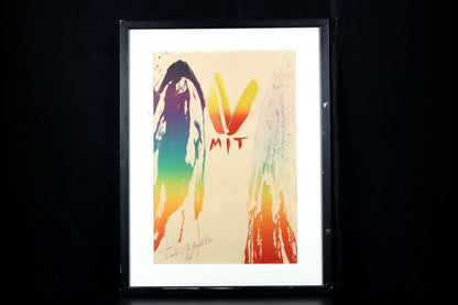 Paul Jenkins "Mit" Hand Signed Silkscreen Print 59X40Cm W/ Dedication 1970S