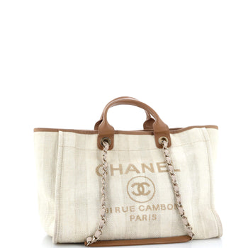 Chanel Deauville Tote Striped Mixed Fibers Medium