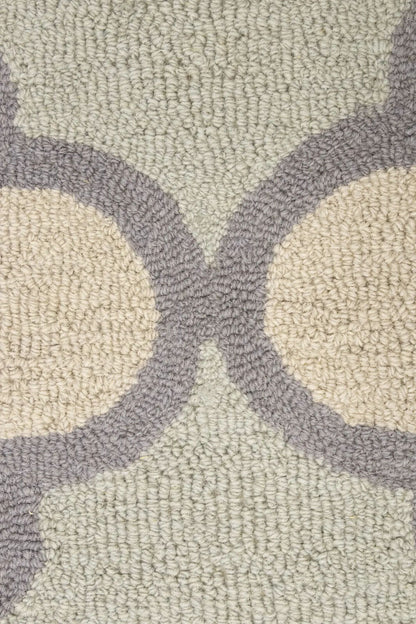 Cream & Mauve Trellis Design 5X8 Hand-Tufted