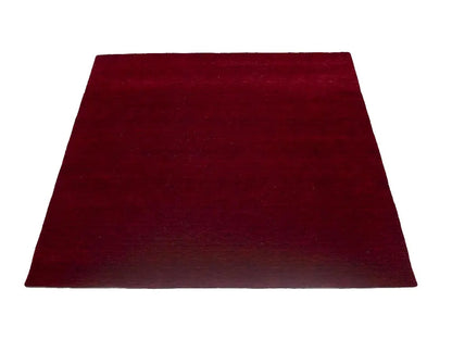 Maroon Red Solid Design Hand-Loomed 6X6 Gabbeh