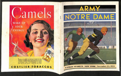1934 Army Vs Notre Dame Vintage College Football Game Program 194604