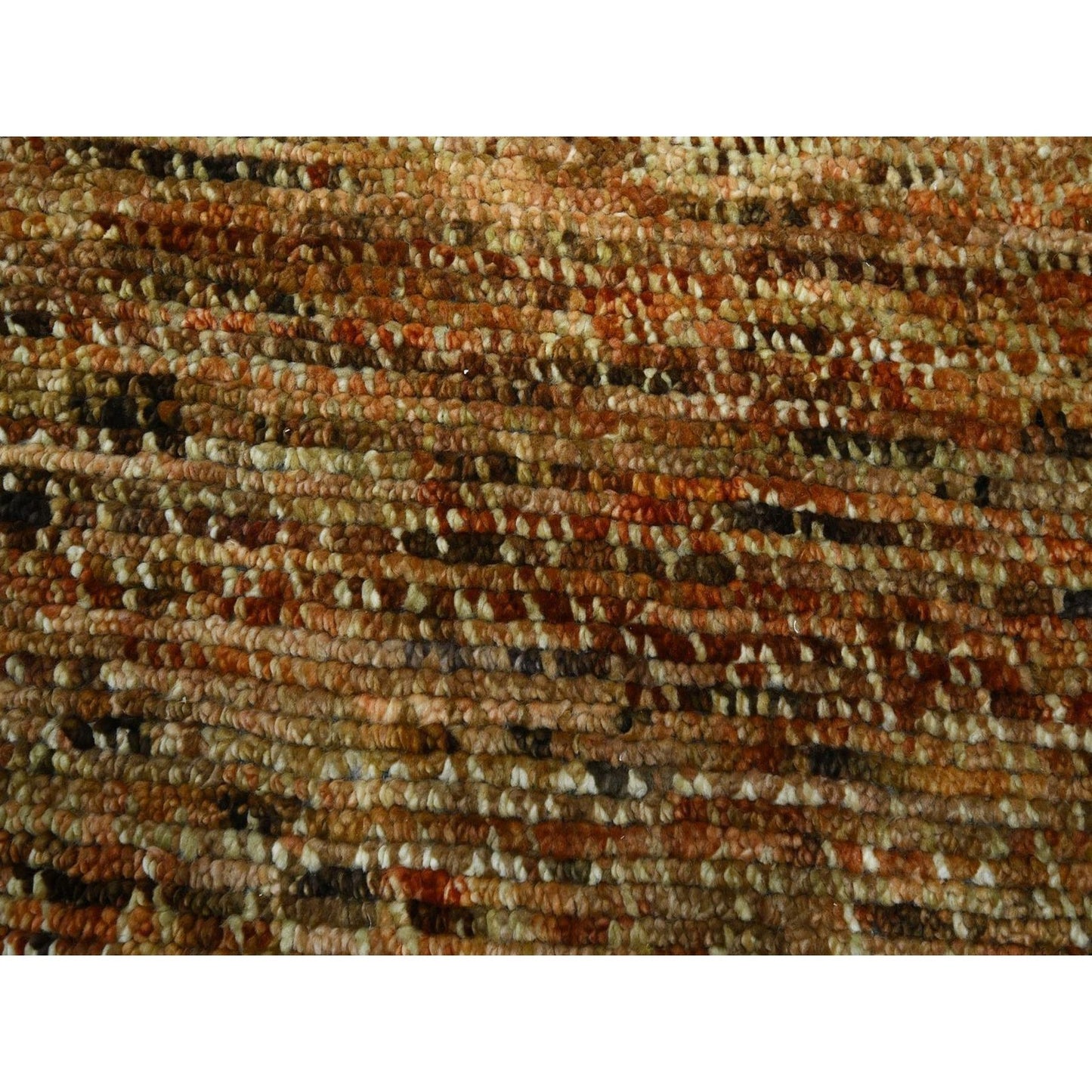 9'4"X12'1" Honey Brown Hand Knotted Rug Organic Wool Grass Design Oriental