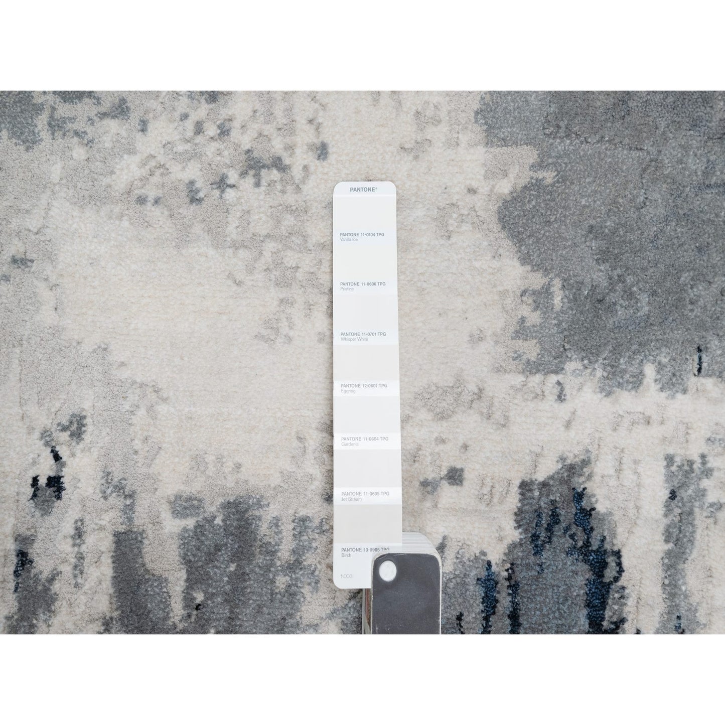 3'1"X5'3" Black Abstract Design Wool And Silk Hand Knotted Oriental Rug