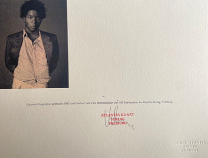 Jean-Michel-Basquiat Lithograph Coa - Signed Numbered In Pencil