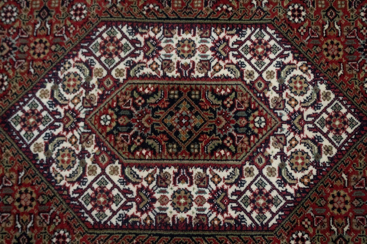Handmade 4x6 Wool Indo-Bidjar Rug Floral Geometric Oriental Carpet