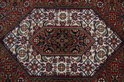 Handmade 4x6 Wool Indo-Bidjar Rug Floral Geometric Oriental Carpet