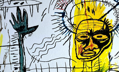 Jean M Basquiat Lithograph "Santo" Coa Signed Numbered By Hand