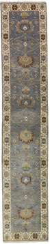 Muted Floral Peshawar Osh Chobi Runner Rug