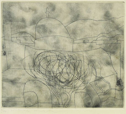 Ben Nicholson Copperplate Print Storm Over Paros