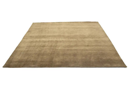 Solid Brown Hand-Loomed 8X8 Gabbeh Wool Rug