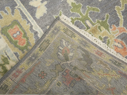 Handmade Floral Oushak Chobi Rug Colorfast