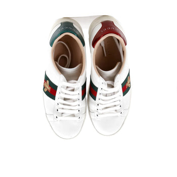 Gucci Women'S Ace Web Platform Sneakers Leather