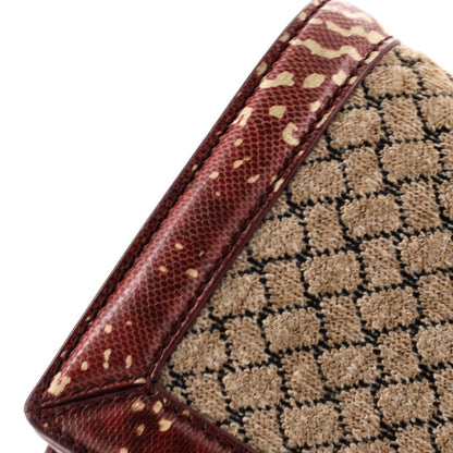 Bottega Veneta Olimpia Knot Chain Clutch Intrecciato Knit With Snakeskin Trim